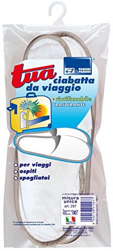 PARODI & PARODI Ciabatta Ciabatte da Viaggio Unisex Misura Unica, Pantofole Unisex Parodi&Parodi 297 Tua, Bianco