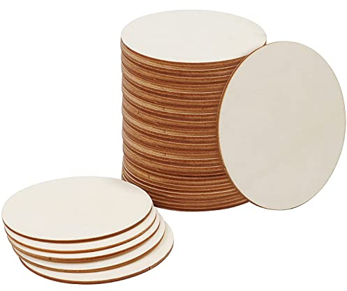 Dischi Legno Circolare, 30 Pezzi da 10 cm, Spessore 2 mm - Cerchi per Decorazioni, Artigianato, Ornamenti e Sottobicchieri
