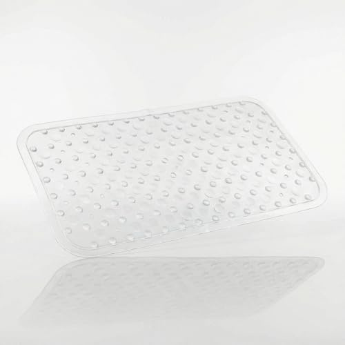 Libaro badkarsinlägg transparent 34 x 75 cm halkfri med sugproppar, badmatta anti-rynkor för badkar