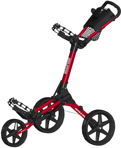 Fast Fold Square Golfwagen mit 3 Rädern, rot/schwarz, Einheitsgröße
