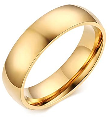 KnSam Hochzeitsring 2MM, Edelstahl Bandring Breit Klassischer Band Poliert für Frauen, Gold
