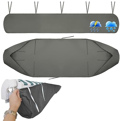 SHUOJIA Markisenabdeckung, Abdeckung Schutzhülle Markisenschutzhülle Rain Canopy Storage Bag UV-Zelt Wasserdicht Und Staubdichte Abdeckung, Schutzhülle Für Markisen, Oxford-Stoff (Grey,3M)