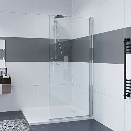 IMPTS Duschwand Walk in 100 x 195 cm Duschglaswand Dusche Glas Duschabtrennung Duschkabine, OHNE Duschwanne
