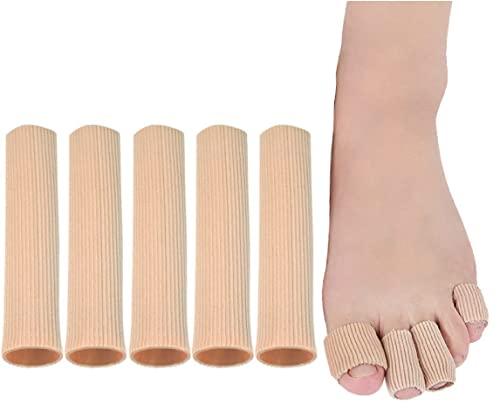 5 Stück Schneidbar Silikon Zehenschutz Toe Cushion Tube Schlauchbandage Soft Gel Fingerschutz Zehenkappen Pad für Corns Remover,Callus Kissen, Bunion Behandlung, Schwielen (Breite 1,5 cm -Lang 15 cm)