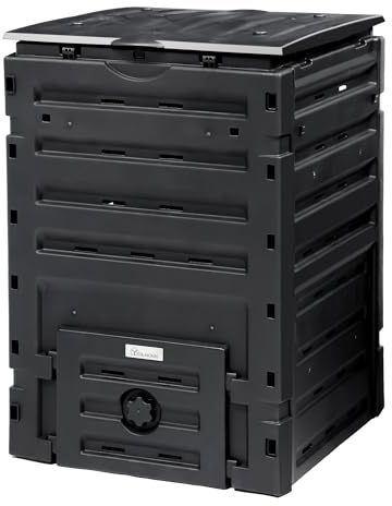 YITAHOME 120 Gallon (450L) Large Outdoor Compost Bin, Composter Box with Snap-on Top Lid and Aeration System, Lightweight Garden Compost Barrel Tumbler, Easy Assembly