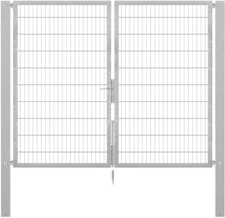 Alberts 636609 Doppeltor Flexo Plus mit Zubehör | verschiedene Breiten und Höhen | Pfostenstärke 100 x 100 mm | feuerverzinkt | Breite 250 cm | Höhe 200 cm