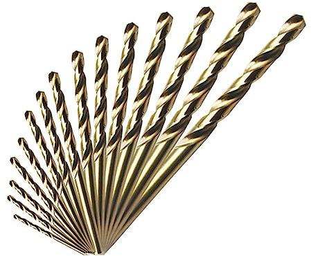 SBTRKT 15 Teile/Satz HSS-CO 1,5-10mm Schnellarbeitsstahl HSS-Co 5% M35 Kobalt Spiralbohrer 40-133mm Länge Holz Metall Bohren