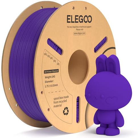 ELEGOO PLA+ Filament 1.75mm Lila 1KG, PLA Plus 3D Drucker Filament, Härter und Stärker Filament-3D-Druckmaterialien, Maßgenauigkeit +/-0,02mm, Kompatibel mit den Meisten 3D Printer(1KG/Spool, 2.2lbs)