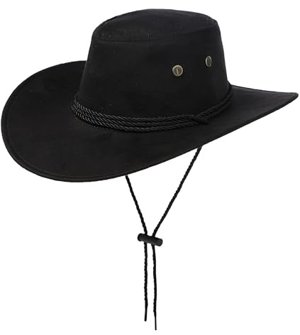 Komonee Cowboy Hat Western Sun Cap Faux Felt Leather Suede Fancy Dress Party Costume Outfit Travel Outdoor Sun Protection Mens Womens
