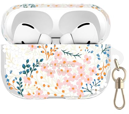 Kate Spade New York AirPods Pro Schutzhülle mit Schlüsselanhänger – Multi Floral Rose, kompatibel mit AirPods Pro 2. / 1. Generation