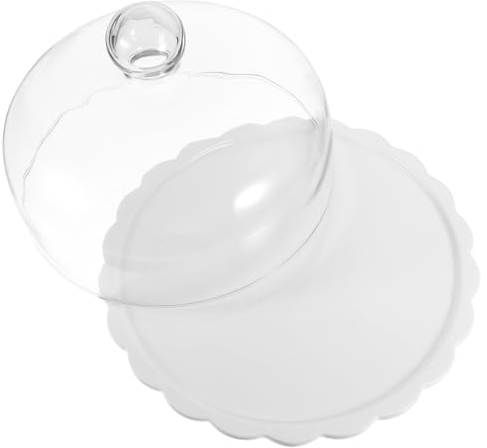 Vassoio da dessert coperto in vetro per torta a cupola supporto per torte in vetro per feste alzata per torte da dessert a cupola vassoio da portata per dolci in ceramica trasparente con coperchio