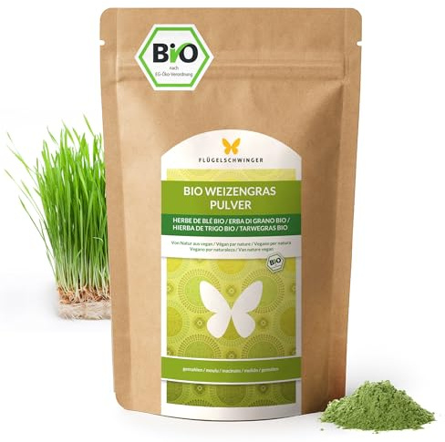 1kg de poudre d'herbe de blé BIO d'ALLEMAGNE, qualité crue, issu de jeunes herbes, sans additifs, pour smoothies verts (1000g)