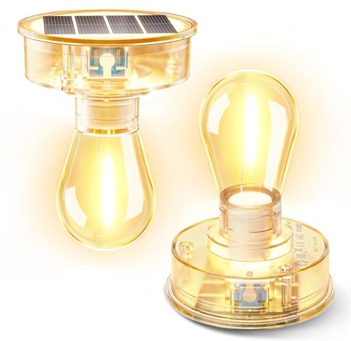 BUCASA Garten Solarleuchten Ersatzteile mit Heller LED-Glühbirne 2 Stück | 8cm Transparente Ersatz Top, Hocheffizientes Solarpanel, Solarbatteriekaste Ersatzdeckel, für Solarlatern Lampen DIY Deko