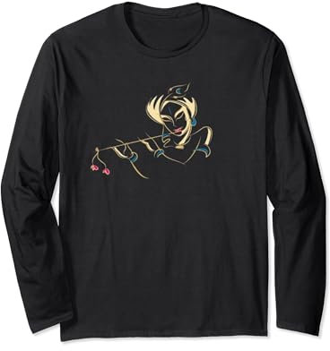 Krishna avec flûte et plume de paon Manche Longue