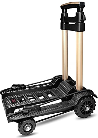 Handkarren Hua Auto-Gepäck-Handkarre, tragbarer zusammenklappbarer Trolley, Transportwagen mit 50 kg Kapazität, geeignet für Einkaufen, Camping, Reisen, mobiler Wagen