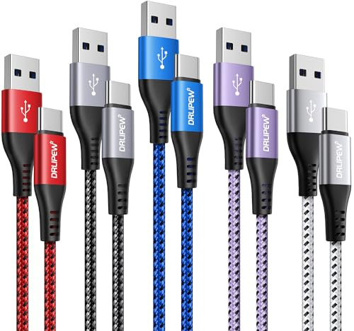 5Pack 2M USB C Charger Cable, USB to USB Type C Cable Fast Charge Brainded | 3A iphone 15 Charger Cable Fast Charging for Samsung Galaxy S20 S21 S22 S23 S24 Plus Ultra S10 S9, iphone 15 Pro Max, Pixel