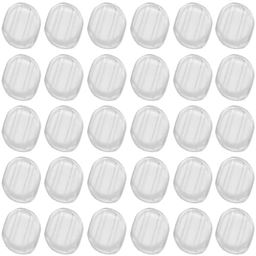 30Pcs Earring Pads, Silicone Clip-on Earring Backs, for Comfort Clip-On Earrings Clip Earring Pads Cushions Clip Ons(Clear,12x15mm)