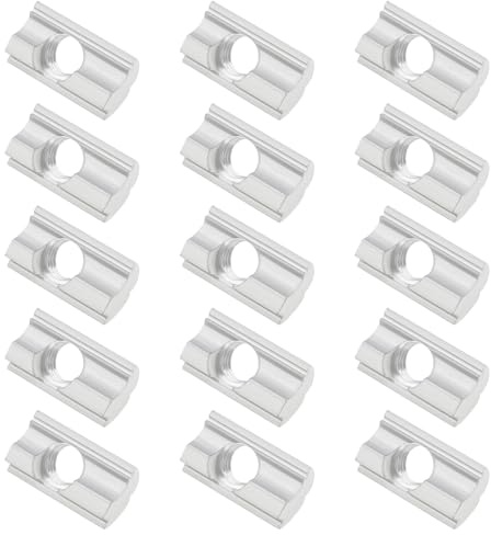 Be In Your Mind 50 Stück M8-Gewinde T-Muttern Aluminium-T-Nutensteine mit Zentrierkugel aus Karbonstahl für Solar-Photovoltaik-Halterungen 3D-Drucker Aluminiumprofil