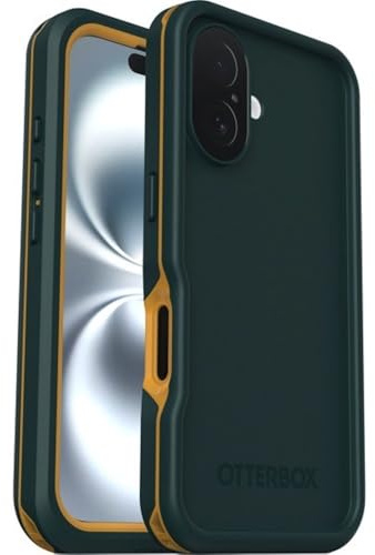 OtterBox Frē Series MagSafe Case for iPhone 16, Waterproof (IP68), Shockproof, Dirtproof, Protective Case with built in Screen Protector, x5 Tested to Military Standard, Green