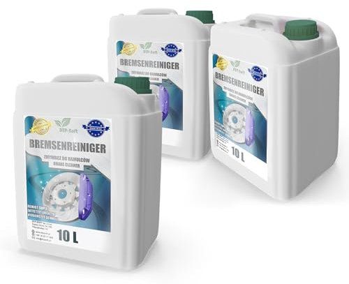 DTP-SOFT Lot de 3 nettoyants de freins de 10 litres | Nettoyant d'atelier sans acétone | Nettoyant de pièces dégraissant pour montage sans acétone 30 l