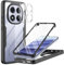 MQERYBV Hülle für Xiaomi Redmi Note 14 Pro 5G / Note 14 Pro Plus 5G Hülle und Kameraschutz Ganzkörper Eingebauter Glas Displayschutzfolie 360 Grad Schutzhülle Transparent Handyhülle, Schwarz