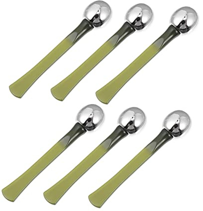Augencreme Massagestab Metall für Augenpflege Unterwegs | Kompatibel mit Augencreme, 6 Stück, Grün, Kompakt Tragbar für Tasche und Jackentasche