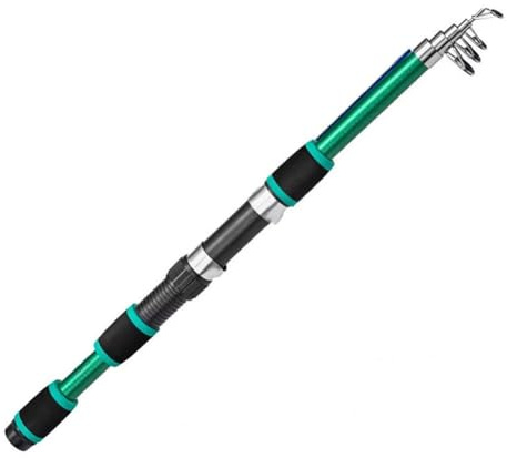 Kit completo di attrezzi da pesca telescopico leggero con canna, mulinello e borsa portaoggetti (verde)