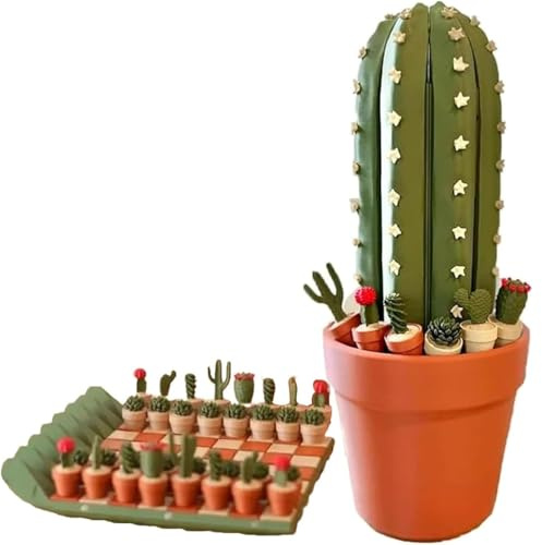 Jeu d'échecs 32 pièces imprimé en 3D, jeu d'échecs de voyage portable enroulable avec pièces sur le thème des plantes succulentes, cadeau amusant unique pour les amateurs de plantes et les amateurs