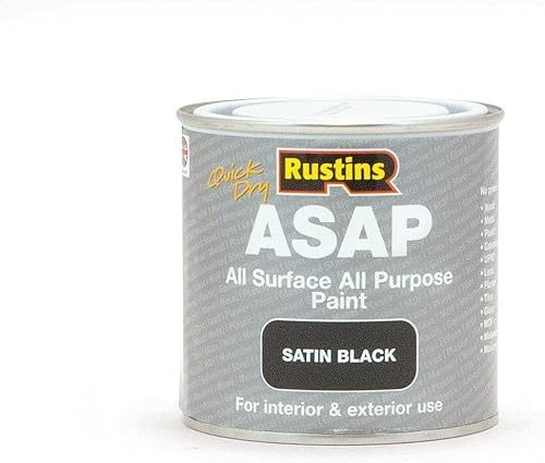 Rustins ASAP All Surface All Purpose Quick Dry Paint for Exterior & Interior Use Satin Black 250ml