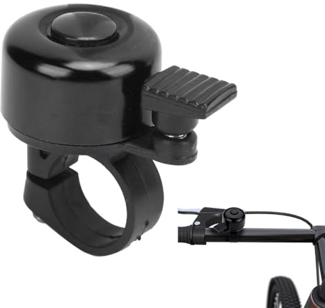 HABNI Campanello Bici Bambino 1 Pezzo Nero 5.1X3.1Cm Suono Melodioso Classico Mini Mountain Bike Scooter Adulti