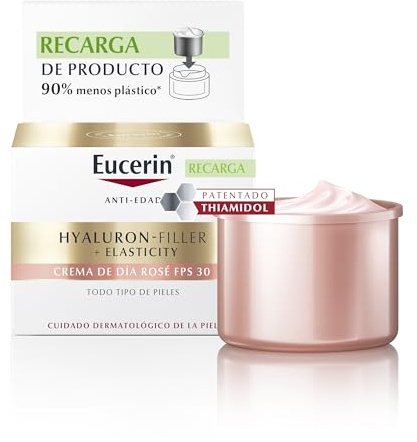 Eucerin Refill Rosé Hyaluron Filler Elasticity Anti-Falten-Gesichtscreme mit Hyaluronsäure, für normale und Mischhaut, 50 ml