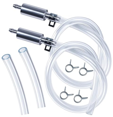 CJAPGJW 2 Bremsschlauch Auspuffschlauch Kit, 4 Stück Schläuche Für Motorrad | 2pcs 4mm×18.8cm Und 2 pcs 5mm×37.3cm Bremsschlauch Hinten, Rückschlagventile Und Schläuche Auto-Motorrad-BremsentlüFtungsrohr