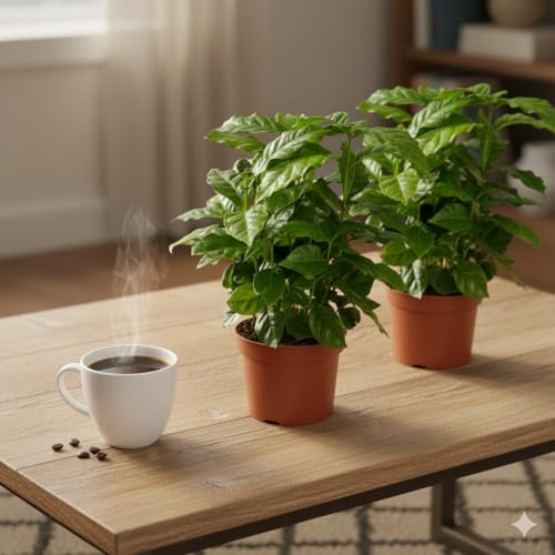 2 piante del caffè su vaso cm 12