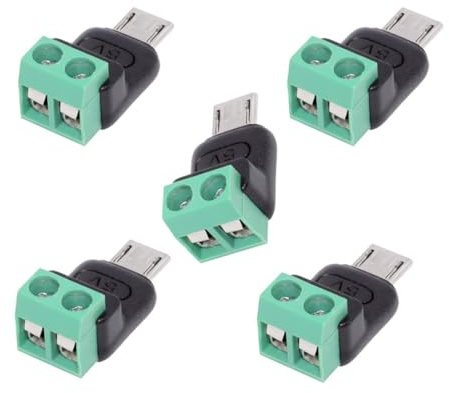 chenyang 5Pack Micro USB 2Pin Stecker lötfrei 5V3A Ladeanschluss für Powerbank/Telefon/Heizkörper