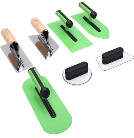 Yechiry Venezianisches Gips-Finishing-Kellen-Set, Wandfarben-Gipswerkzeuge aus Poliertem Edelstahl mit Ergonomischem Griff, Finish-Kelle mit Box Zum Füllen von Mauerwerksarbeiten und