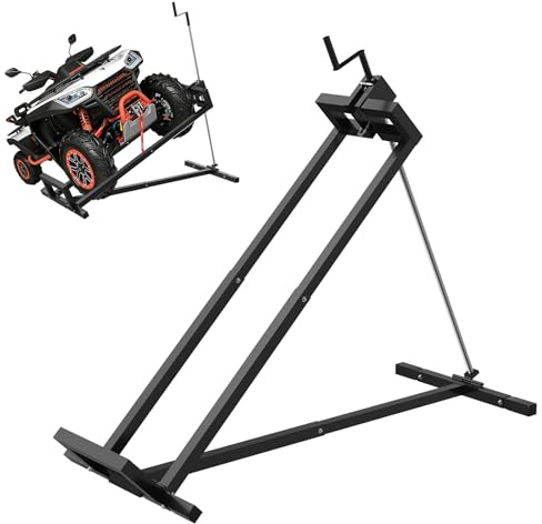 YRHome Cric de tracteur à gazon noir 400 kg - Dispositif de levage - Pont élévateur - Tondeuse autoportée - Angle d'inclinaison réglable à 45° - Aide au nettoyage - Pour tracteur de tondeuse, tracteur
