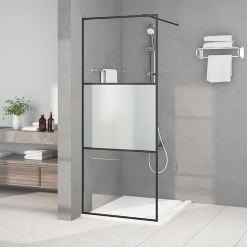 Generisch Duschwand für Begehbare Dusche Schwarz 80x195 cm Halbmatt,Heimwerkerbedarf,Sanitärbedarf,Zubehör für sanitäre Anlagen,Duschkabinen Zubehör,Duschwände,21.76KG,152105