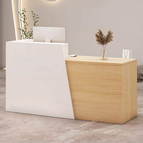 Modernt receptionsskrivbord med förvaring, snygg rändräknare för salongsbutik och café - reptålig enkel montering platsbesparande design för proffs