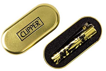 Weedness Clipper Feuerzeug 1 Stück Gold Leaf aus Metall Spezial Edition - Bong Limited Gas Pfeifen Einweg Pfeife Set