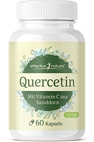 Quercetin hochdosiert mit 500 mg pro Tag - 60 vegane Kapseln - Reicht für 30 Tage - 500 mg mit Vitamin C - Ohne unerwünschte Zusätze