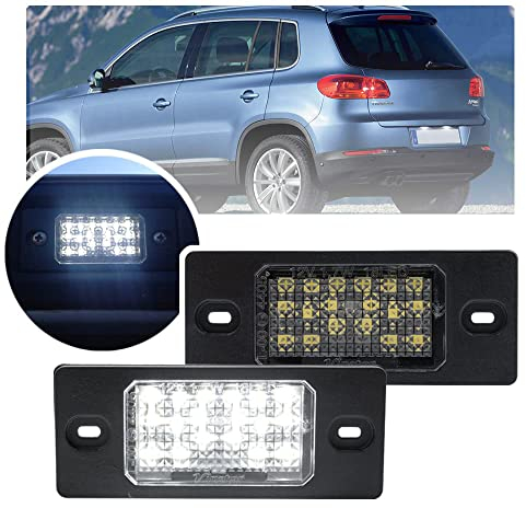 NSLUMO 2 Stück 18 SMD Weiß 6000K LED-Lampen Kennzeichenbeleuchtung Kennzeichenbeleuchtung Lampen CanBus Fehlerfrei