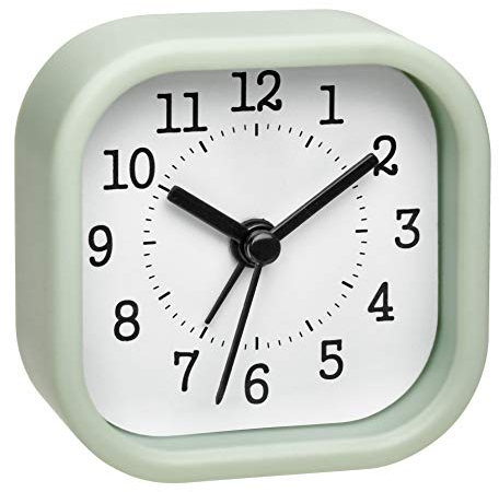 TFA Dostmann Analoger Mini Wecker, 60.1035.04, ideal als Reisewecker, mit Weck-Alarm, klein und handlich, pastellgrün, (L) 52 x (B) 23 x (H) 52 mm