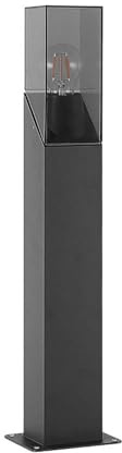 Lucande Utomhuslampa 'Fiola' (modern) i Svart av aluminium/grå zink (1 lamor, E27) - Väglampa, pollare, vägbelysning, sockellampa
