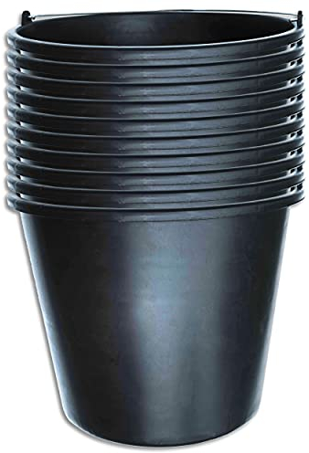 Wohnkult 10x Stella Bucket Baueimer für die Baustelle - schwarz (20 Liter)
