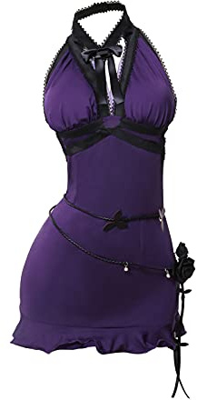 HHHX Tifa Lockhart Cosplay Costume FF7 Halloween Purple Dress SFinal Fantasy VII Remake Game (SM)