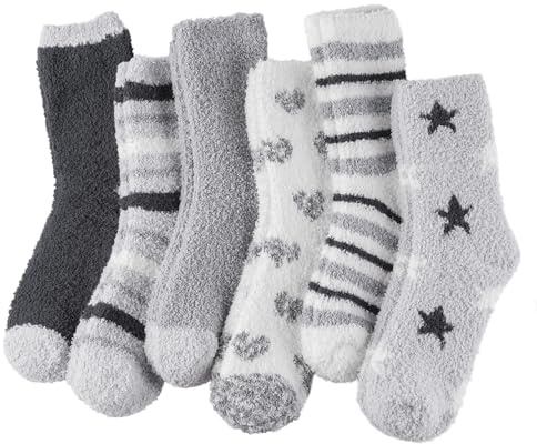 Blu Ninfee Thermal Fluffy Bed Socks for Womens, Ladies Warm Cosy Socks