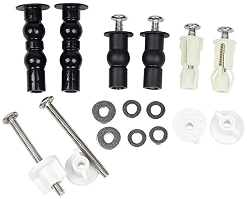 Cosswe Schrauben für Toilettensitz, 5 Paar, universelles Toilettensitz-Montageset, Edelstahlscharniere für Toilettendeckel mit Kleinteilen, Toilettensitzbefestigung, Toilettensitzteile