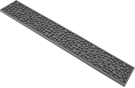 60x10cm Tapis de Bar Tapis de Bar à Café PVC Silicone Antidérapant Coaster Filtre Tampon de Vidange D'Eau Tapis de Comptoir Rectangulaire Résistance à la Chaleur Tapis de Drainage Comptoir(Gris)
