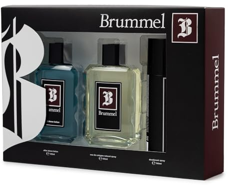 BRUMMEL - Clásica Colonia 125 ml + After Shave 125 ml + Desodorante Spray 150 ml, Estuche de Regalo Hombre, Pack 3 Piezas, Eau de Toilette Hombre, Aroma Cítrico, Fragancia Fresca de Larga Duración