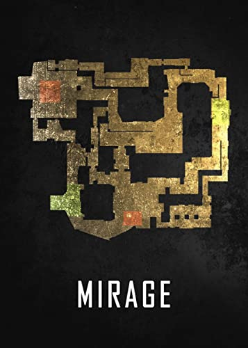 Displate Offiziell Counter Strike MetallPoster Magnetische Befestigung Inklusive Lizenziert Bilder Hochwertiges Poster Mirage Black Map 45 cm x 32 cm